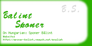 balint sponer business card