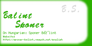 balint sponer business card